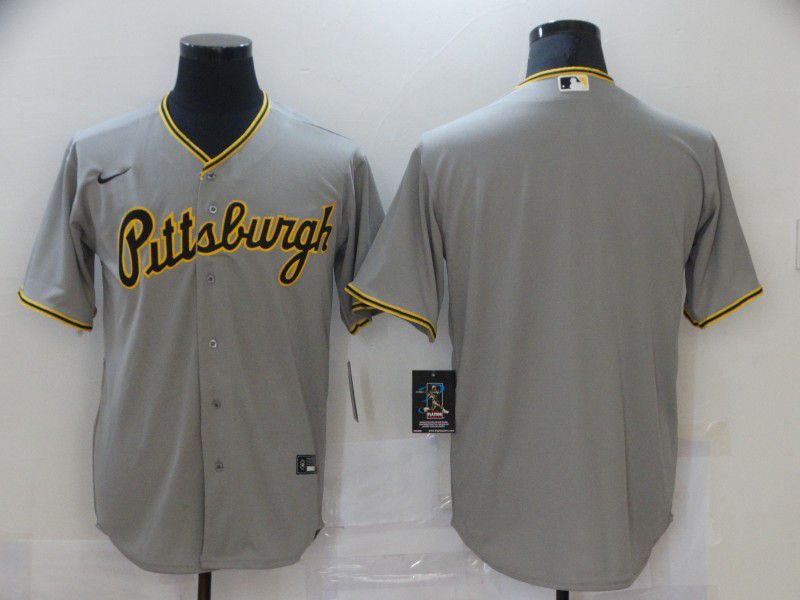 Men Pittsburgh Pirates Blank Grey Game Nike MLB Jerseys->chicago cubs->MLB Jersey